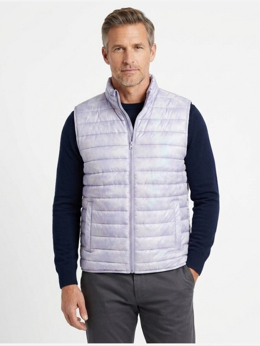 GAP ColdControl Puffer Vest Men's Size XL Silver/Grey New With Tags